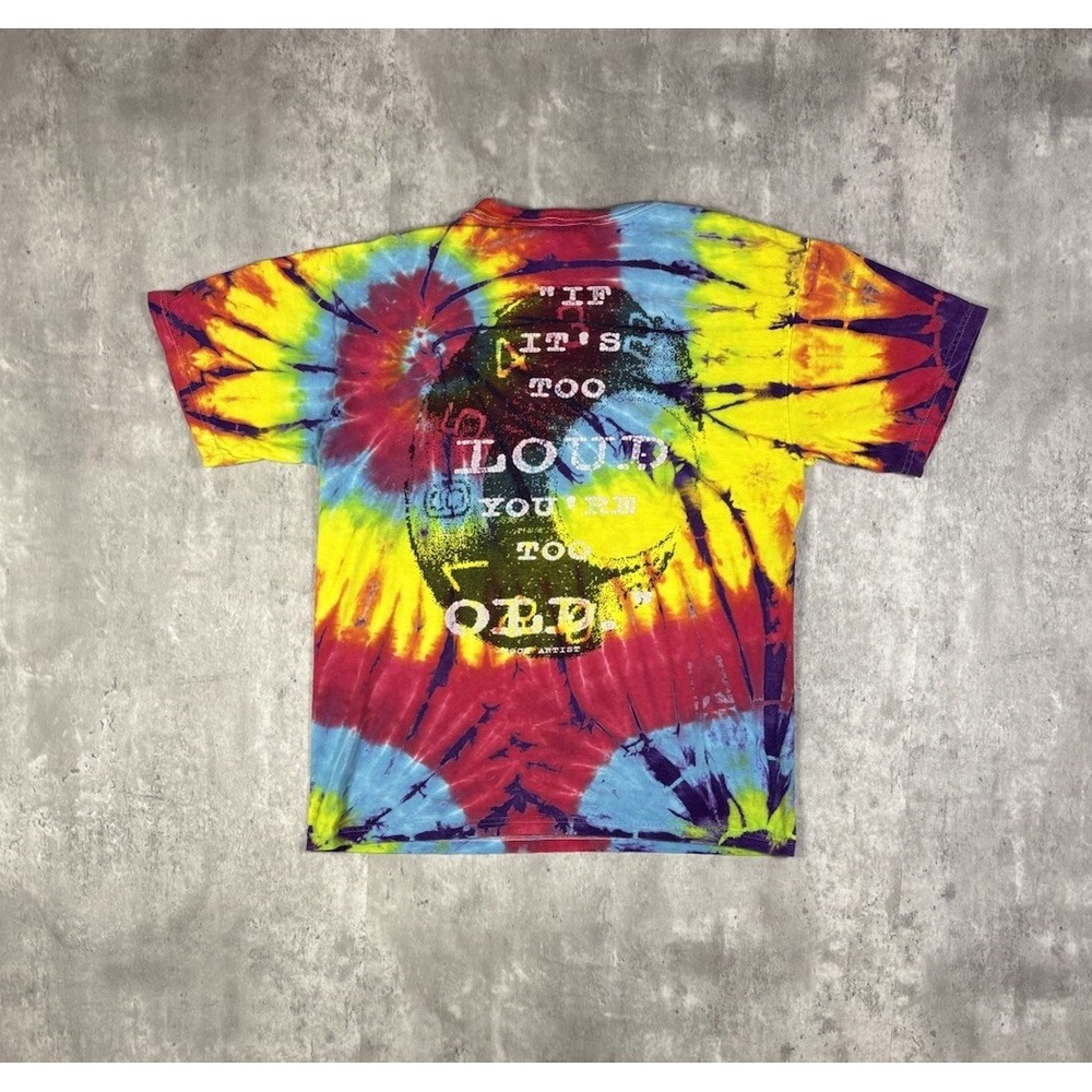 Anvil Rock N Roll Hall of Fame Museum Tie-Dye Graphic T-Shirt Mens Small Y2K